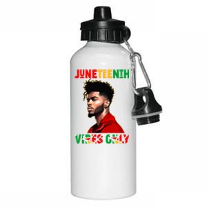 Juneteenth Vibes Only Black King Black Freedom Afro Gift Aluminum Water Bottle