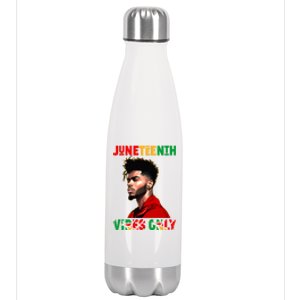 Juneteenth Vibes Only Black King Black Freedom Afro Gift Stainless Steel Insulated Water Bottle