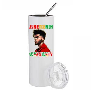 Juneteenth Vibes Only Black King Black Freedom Afro Gift Stainless Steel Tumbler