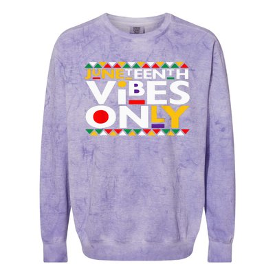 Juneteenth Vibes Only 1865 African American Colorblast Crewneck Sweatshirt