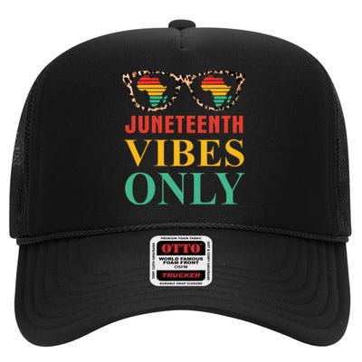 Juneteenth Vibes Only Leopard Vintage High Crown Mesh Back Trucker Hat