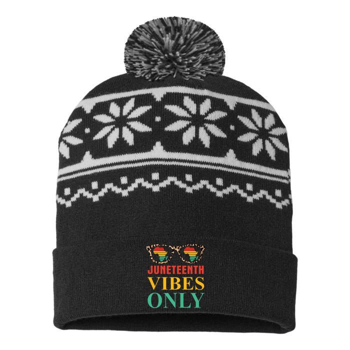 Juneteenth Vibes Only Leopard Vintage USA-Made Snowflake Beanie