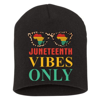 Juneteenth Vibes Only Leopard Vintage Short Acrylic Beanie