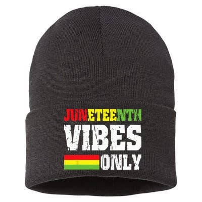 JUNETEENTH VIBES ONLY June 19 1865 Celebrate Black History Sustainable Knit Beanie