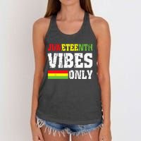 JUNETEENTH VIBES ONLY June 19 1865 Celebrate Black History Women's Knotted Racerback Tank