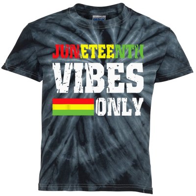 JUNETEENTH VIBES ONLY June 19 1865 Celebrate Black History Kids Tie-Dye T-Shirt