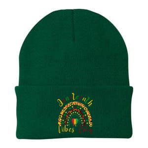 Juneteenth Vibes Only Leopard Rainbow Juneteeth Knit Cap Winter Beanie