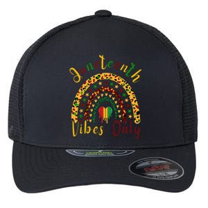 Juneteenth Vibes Only Leopard Rainbow Juneteeth Flexfit Unipanel Trucker Cap