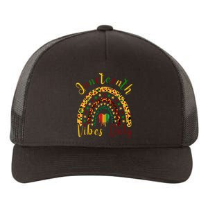 Juneteenth Vibes Only Leopard Rainbow Juneteeth Yupoong Adult 5-Panel Trucker Hat