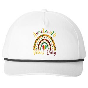 Juneteenth Vibes Only Leopard Rainbow Juneteeth Snapback Five-Panel Rope Hat