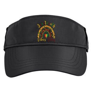 Juneteenth Vibes Only Leopard Rainbow Juneteeth Adult Drive Performance Visor