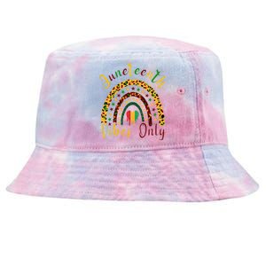 Juneteenth Vibes Only Leopard Rainbow Juneteeth Tie-Dyed Bucket Hat