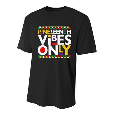 Juneteenth Vibes Only 1865 African American Youth Performance Sprint T-Shirt
