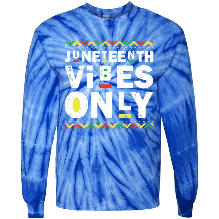 Junenth Vibes Only Black History Blm African American Cool Gift Tie-Dye Long Sleeve Shirt