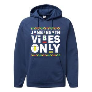 Junenth Vibes Only Black History Blm African American Cool Gift Performance Fleece Hoodie