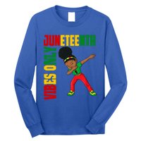 Juneteenth Vibes Only African Dabbing Black Freedom Gift Long Sleeve Shirt