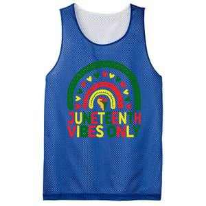 Juneteenth Vibes Only Rainbow African America Black Pride Funny Gift Mesh Reversible Basketball Jersey Tank