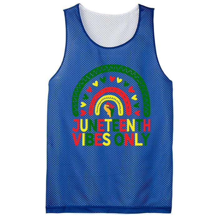 Juneteenth Vibes Only Rainbow African America Black Pride Funny Gift Mesh Reversible Basketball Jersey Tank