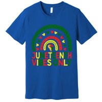 Juneteenth Vibes Only Rainbow African America Black Pride Funny Gift Premium T-Shirt