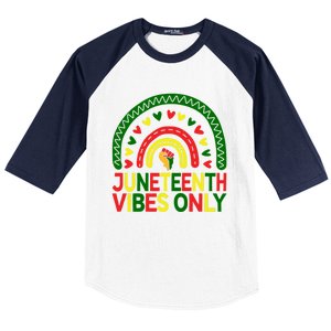 Juneteenth Vibes Only Rainbow African America Black Pride Funny Gift Baseball Sleeve Shirt