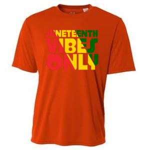 Juneteenth Vibes Only African America Flag Indepedence Day Gift Cooling Performance Crew T-Shirt