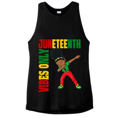 Juneteenth Vibes Only African Dabbing Black Freedom Meaningful Gift Ladies PosiCharge Tri-Blend Wicking Tank
