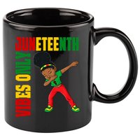 Juneteenth Vibes Only African Dabbing Black Freedom Meaningful Gift 11oz C Handle Ceramic Mug
