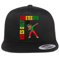Juneteenth Vibes Only African Dabbing Black Freedom Meaningful Gift Flat Bill Trucker Hat