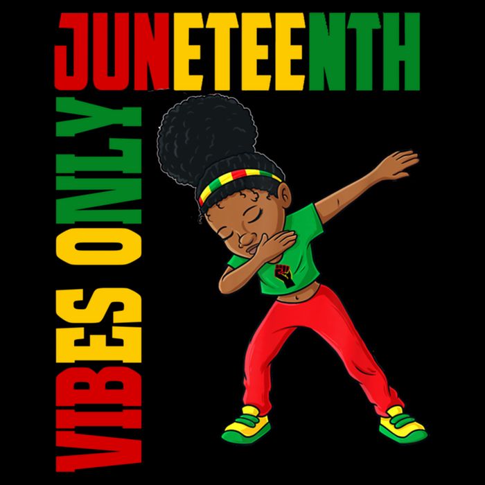 Juneteenth Vibes Only African Dabbing Black Freedom Meaningful Gift Flat Bill Trucker Hat