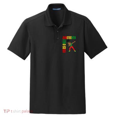 Juneteenth Vibes Only African Dabbing Black Freedom Meaningful Gift Dry Zone Grid Polo