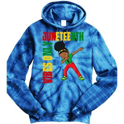 Juneteenth Vibes Only African Dabbing Black Freedom Meaningful Gift Tie Dye Hoodie