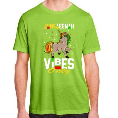 Junenth Vibes Only African American Melanin Unicorn Gift Adult ChromaSoft Performance T-Shirt