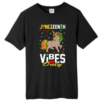 Junenth Vibes Only African American Melanin Unicorn Gift Tall Fusion ChromaSoft Performance T-Shirt