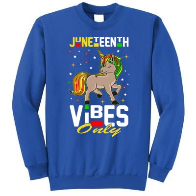 Junenth Vibes Only African American Melanin Unicorn Gift Sweatshirt