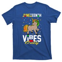 Junenth Vibes Only African American Melanin Unicorn Gift T-Shirt