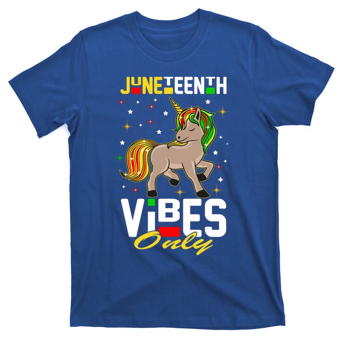 Junenth Vibes Only African American Melanin Unicorn Gift T-Shirt