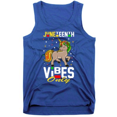 Junenth Vibes Only African American Melanin Unicorn Gift Tank Top