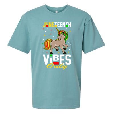 Junenth Vibes Only African American Melanin Unicorn Gift Sueded Cloud Jersey T-Shirt