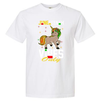 Junenth Vibes Only African American Melanin Unicorn Gift Garment-Dyed Heavyweight T-Shirt