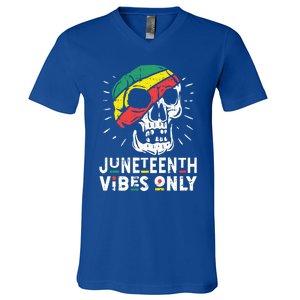 Junenth Vibes Only Black History Blm African American Gift V-Neck T-Shirt