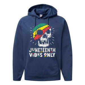 Junenth Vibes Only Black History Blm African American Gift Performance Fleece Hoodie