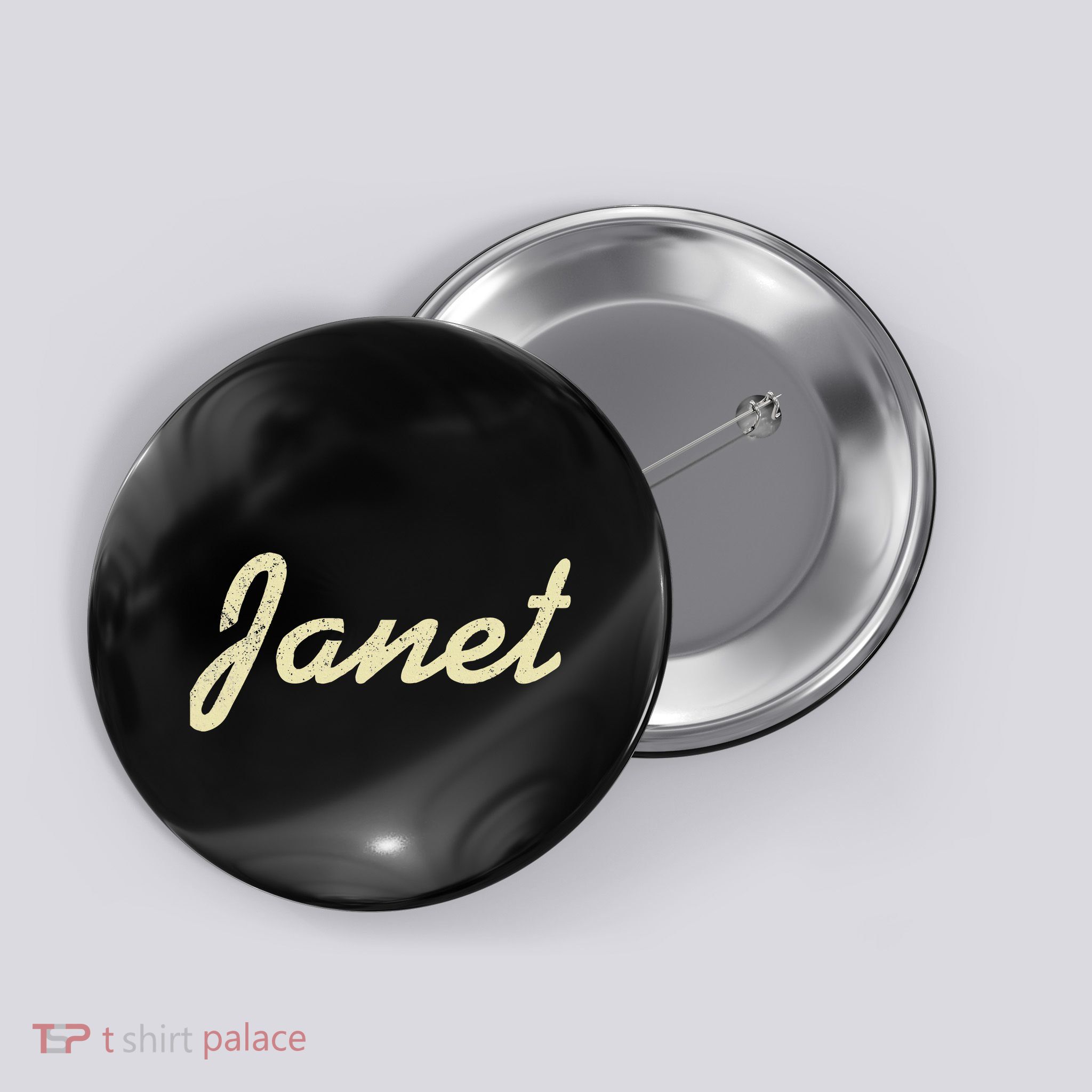 Janet Vintage Retro Button