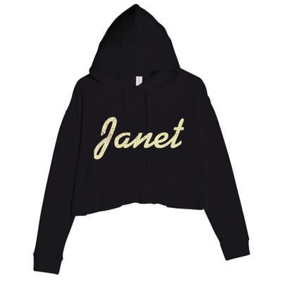 Janet Vintage Retro Crop Fleece Hoodie
