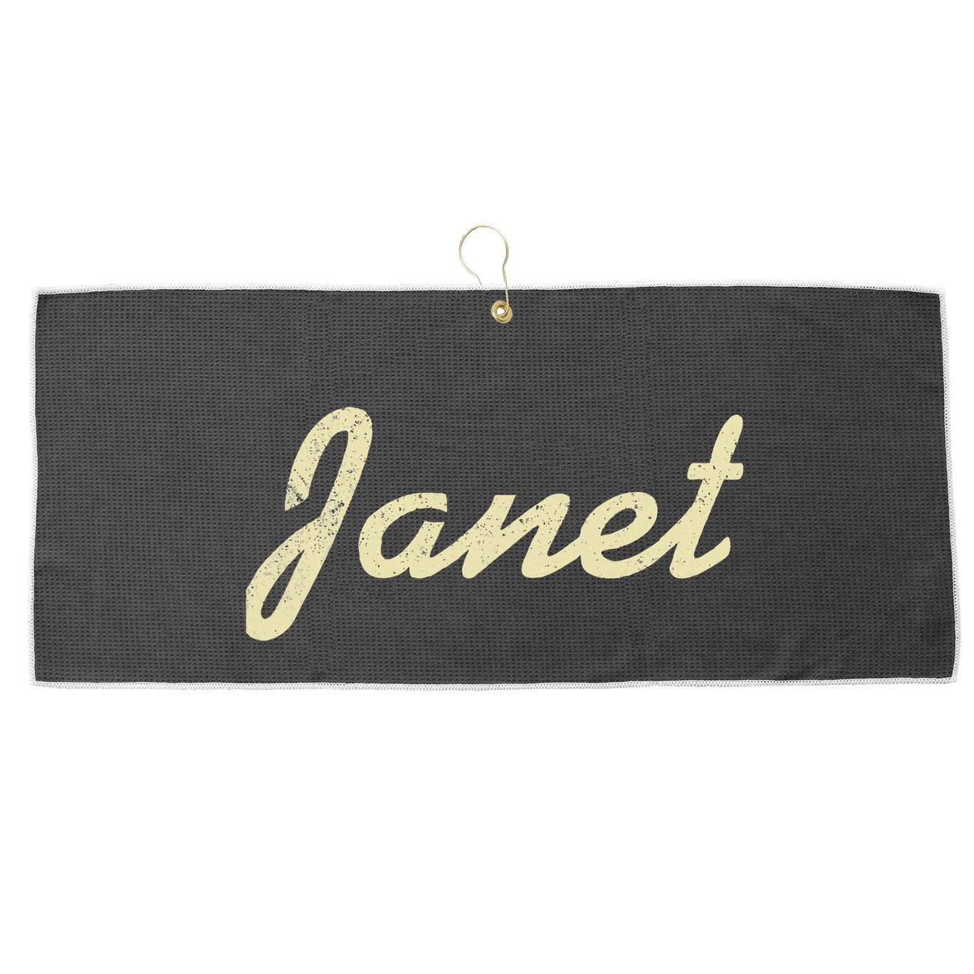 Janet Vintage Retro Large Microfiber Waffle Golf Towel