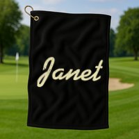 Janet Vintage Retro Golf Towel