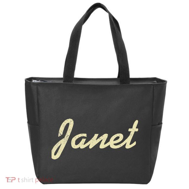 Janet Vintage Retro Zip Tote Bag