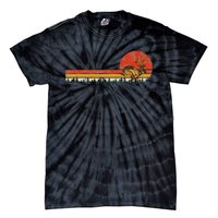 Jackrabbit Vintage Retro Sunset Pine Tree Save The Jackalope Tie-Dye T-Shirt