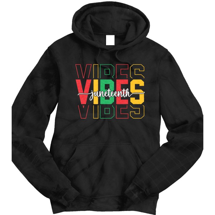 Juneteenth Vibes Retro Vintage 1865 Women Girl Afro Proud Tie Dye Hoodie