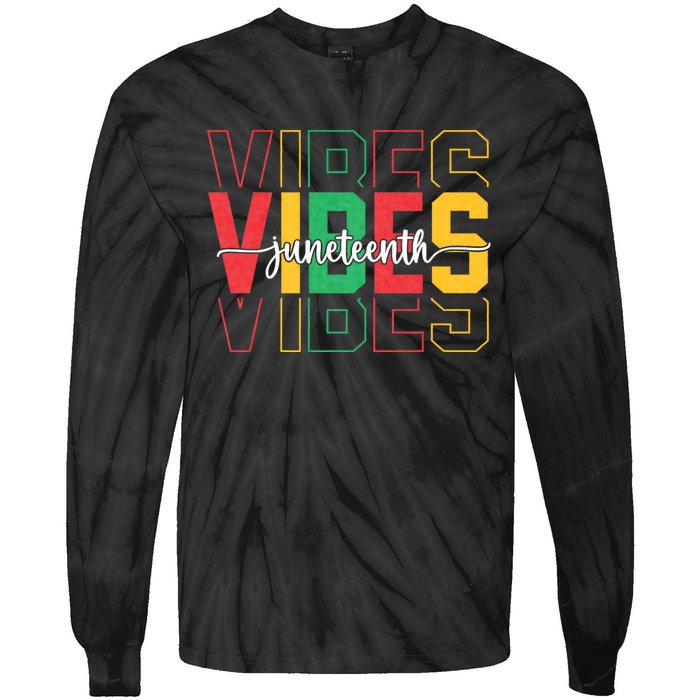 Juneteenth Vibes Retro Vintage 1865 Women Girl Afro Proud Tie-Dye Long Sleeve Shirt