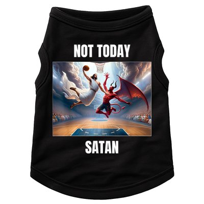 Jesus Vs Satan Playing Basketball Not Today Satan Doggie Tank